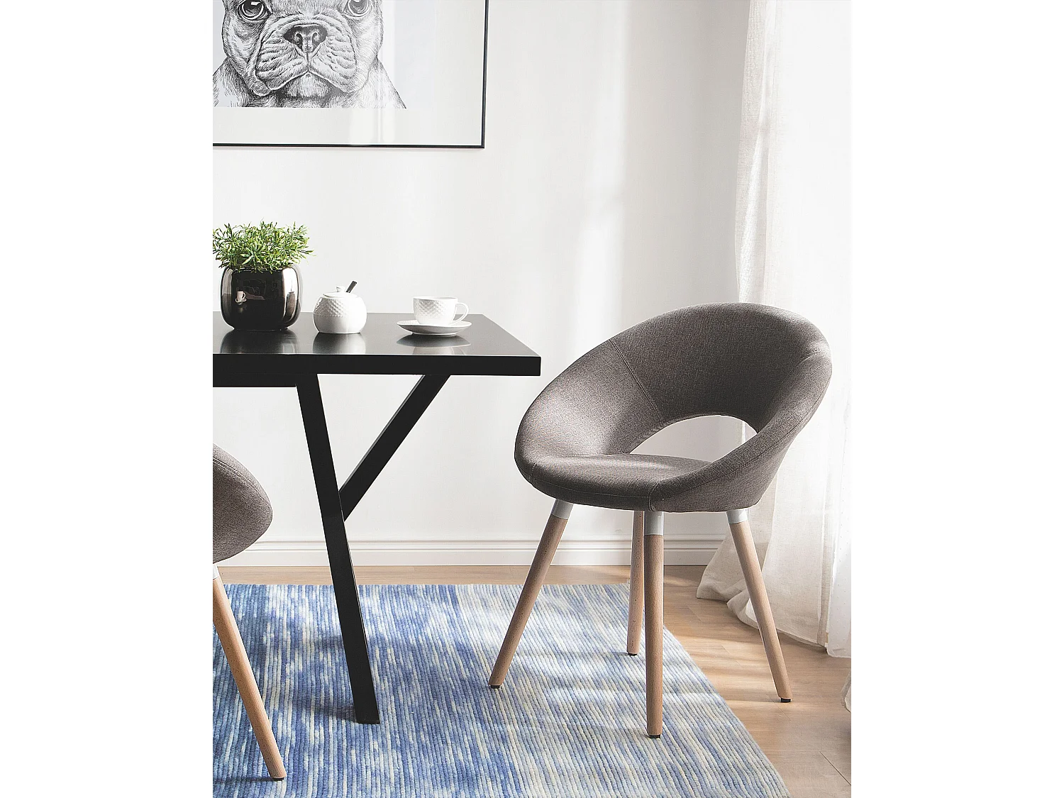 Lot de 2 chaises de salle à manger ROSLYN Taupe