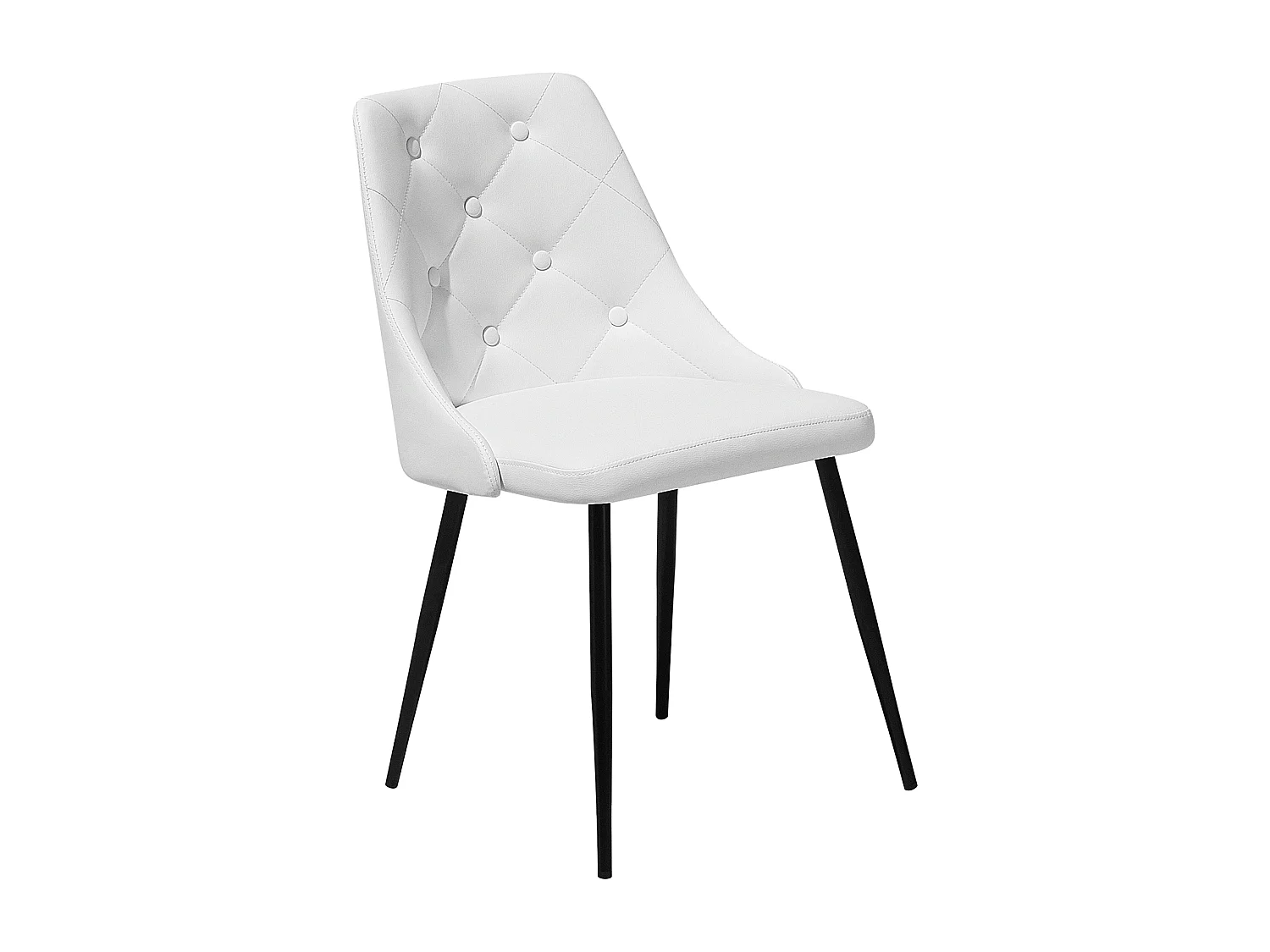 Lot de 2 chaises de salle à manger VALERIE Cuir PU Blanc