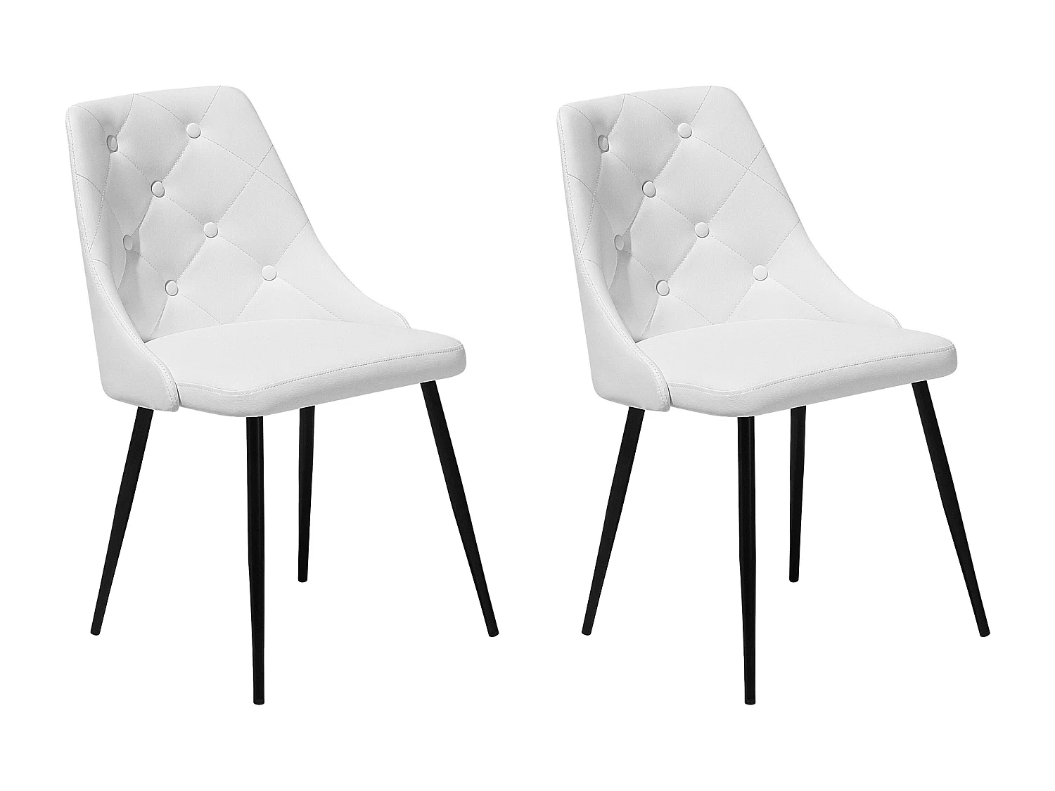 Lot de 2 chaises de salle à manger VALERIE Cuir PU Blanc