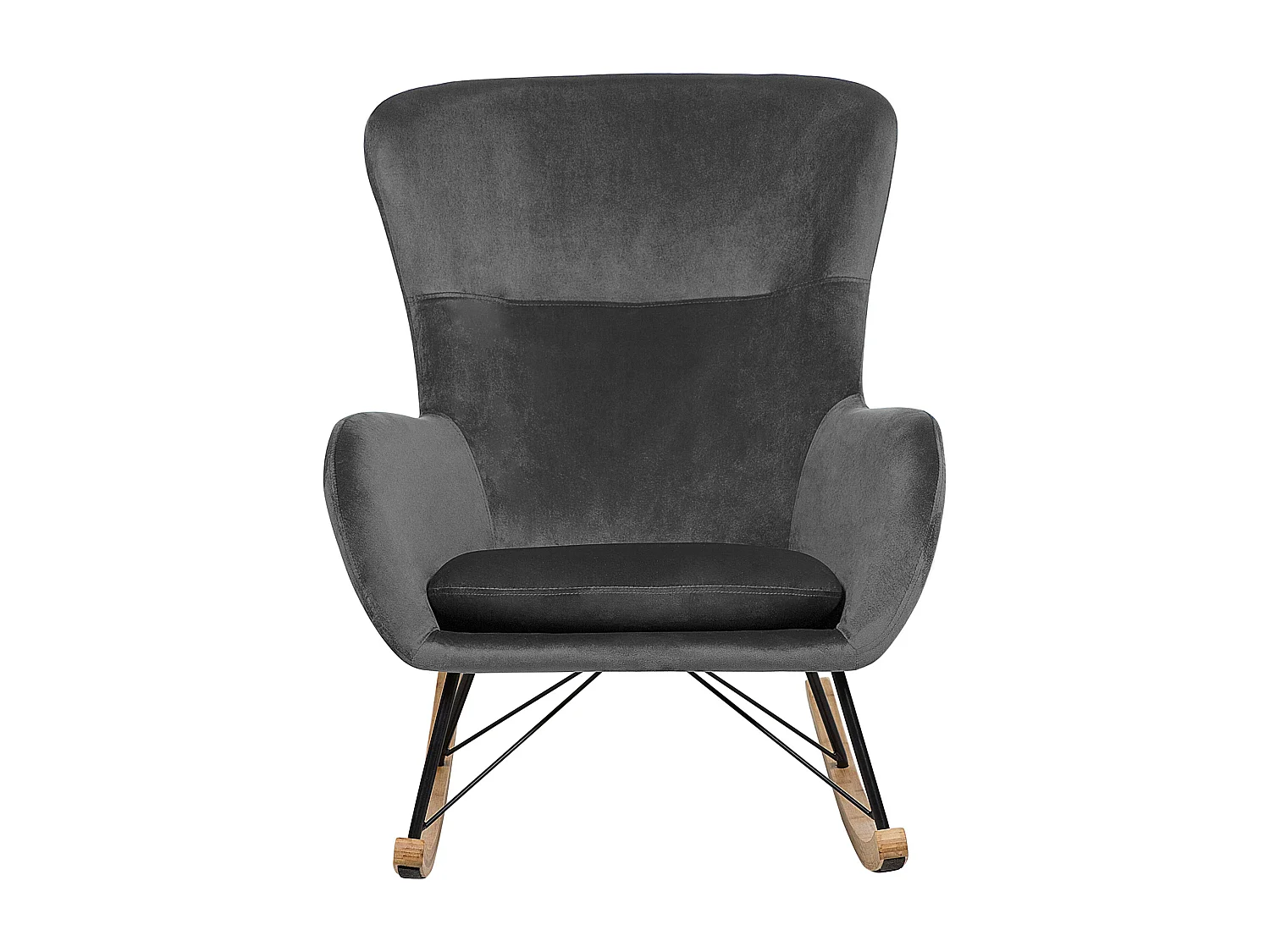 Fauteuil à bascule ELLAN Velours Gris foncé