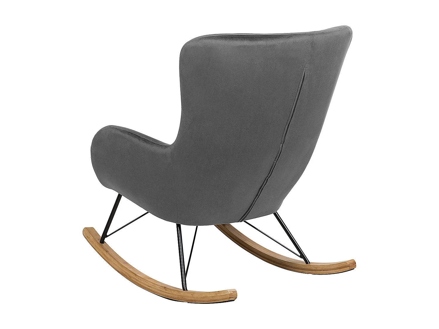 Fauteuil à bascule ELLAN Velours Gris foncé