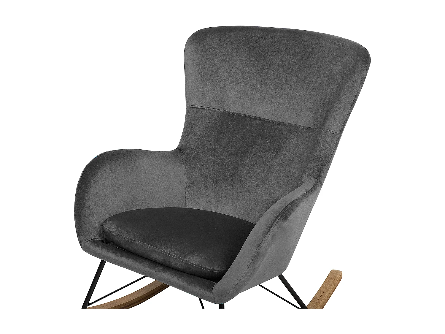 Fauteuil à bascule ELLAN Velours Gris foncé