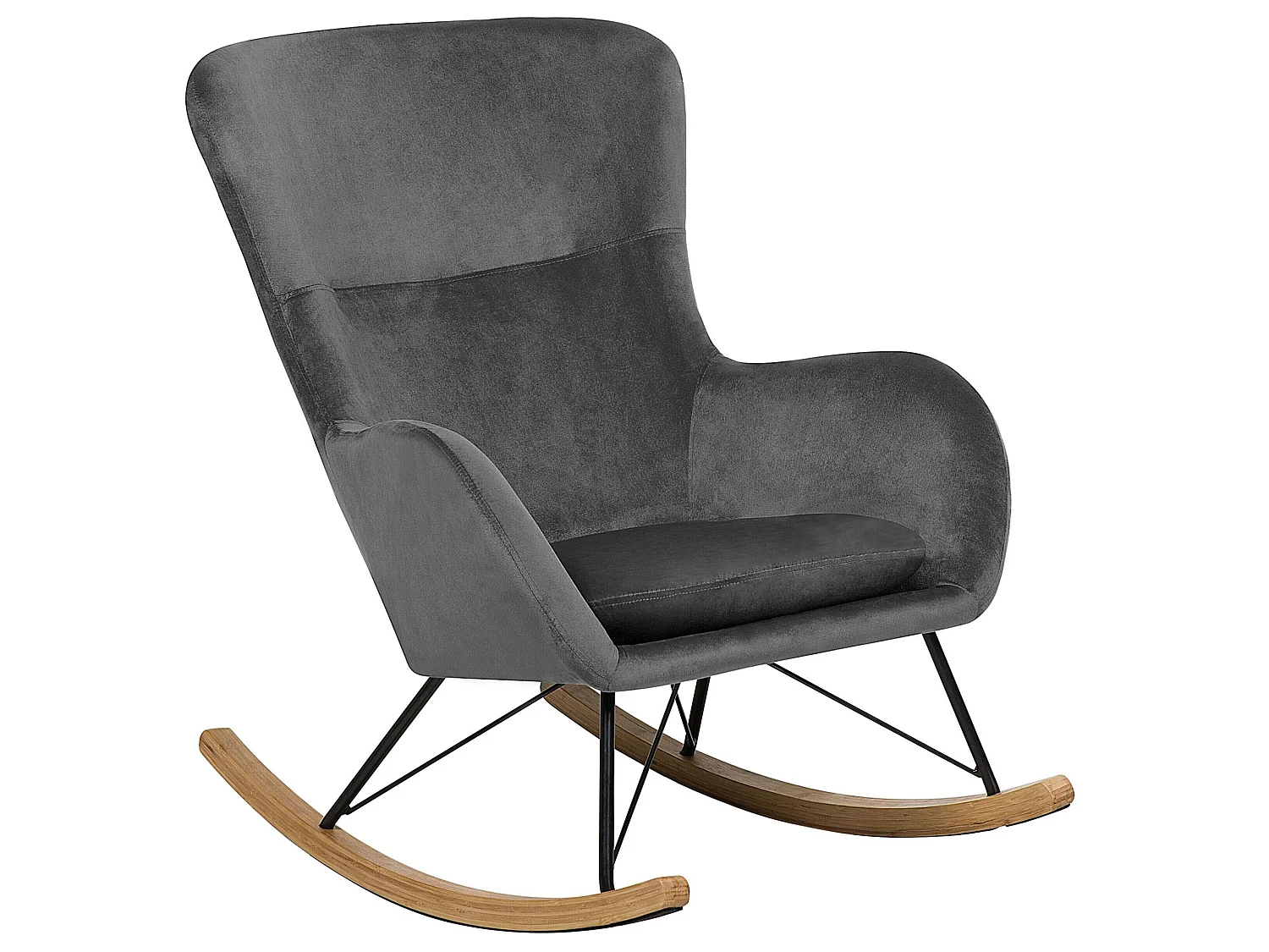 Rocking Chair ELLAN Velvet Dark Grey