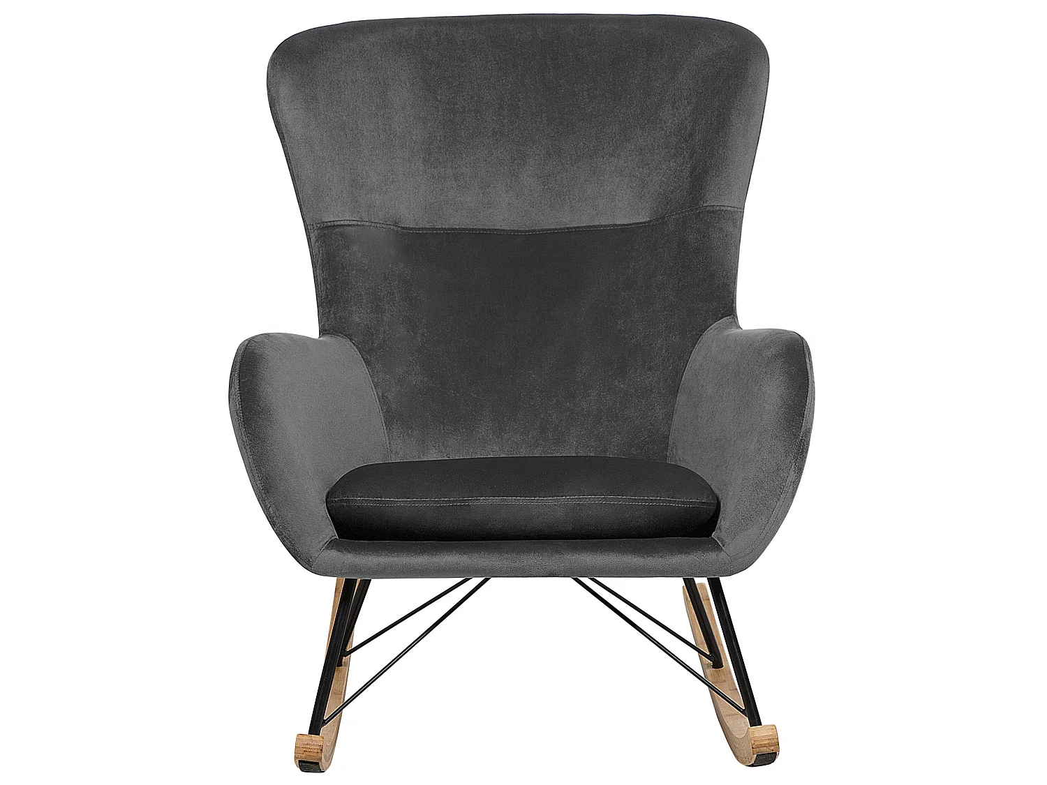 Rocking Chair ELLAN Velvet Dark Grey