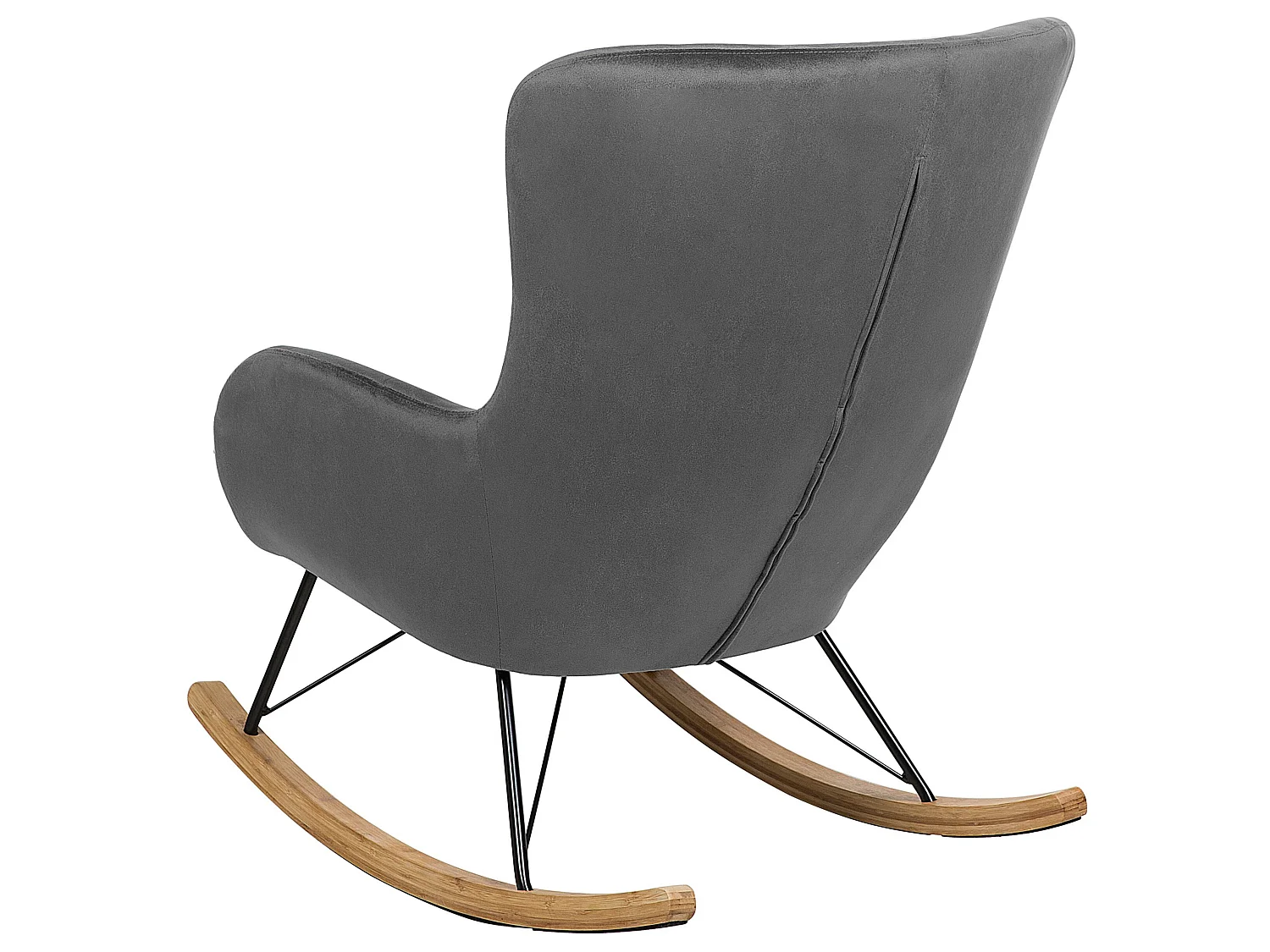 Rocking Chair ELLAN Velvet Dark Grey