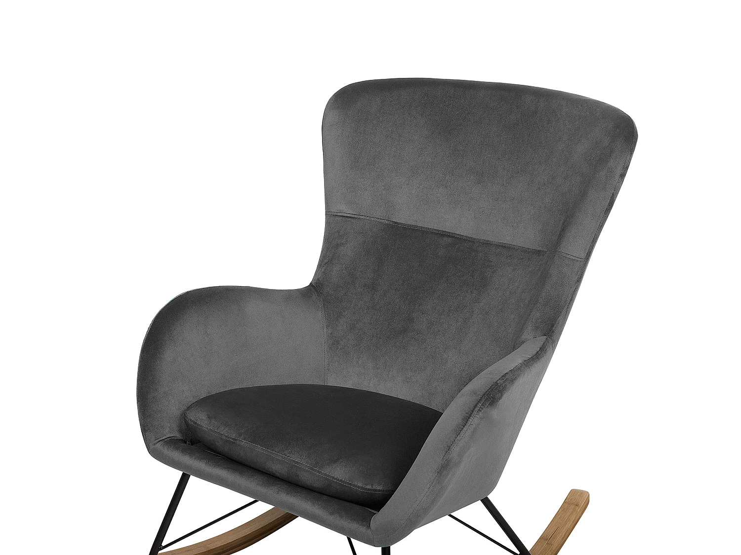 Rocking Chair ELLAN Velvet Dark Grey