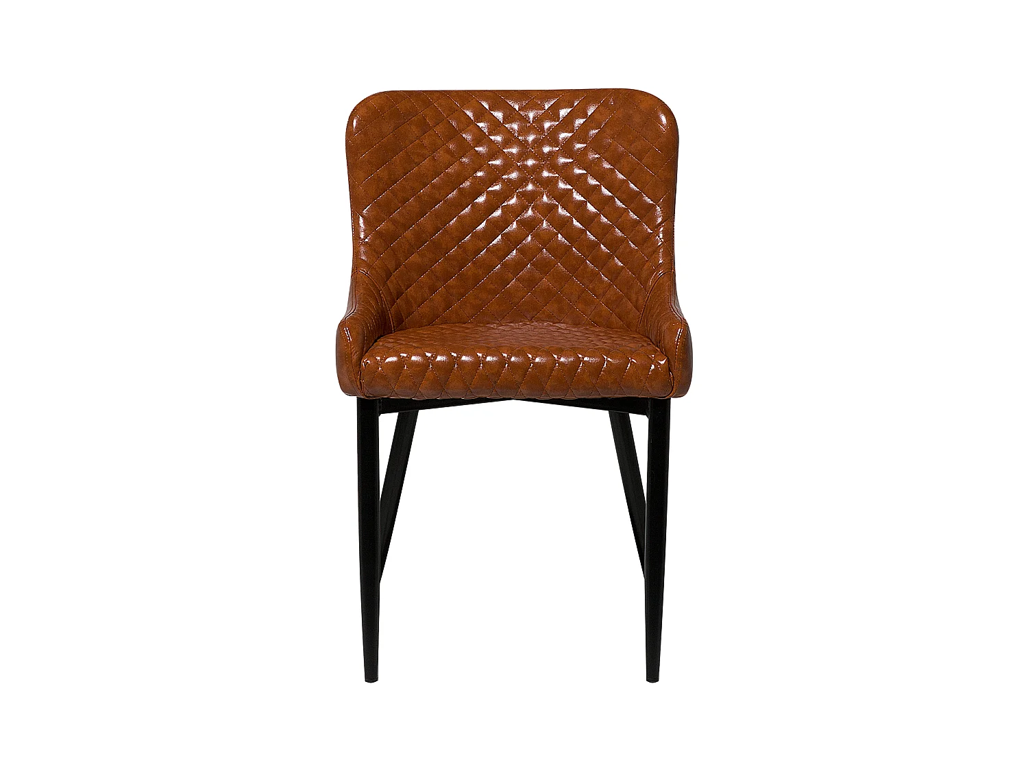 Esszimmerstuhl 2er Set SOLANO Kunstleder Goldbraun