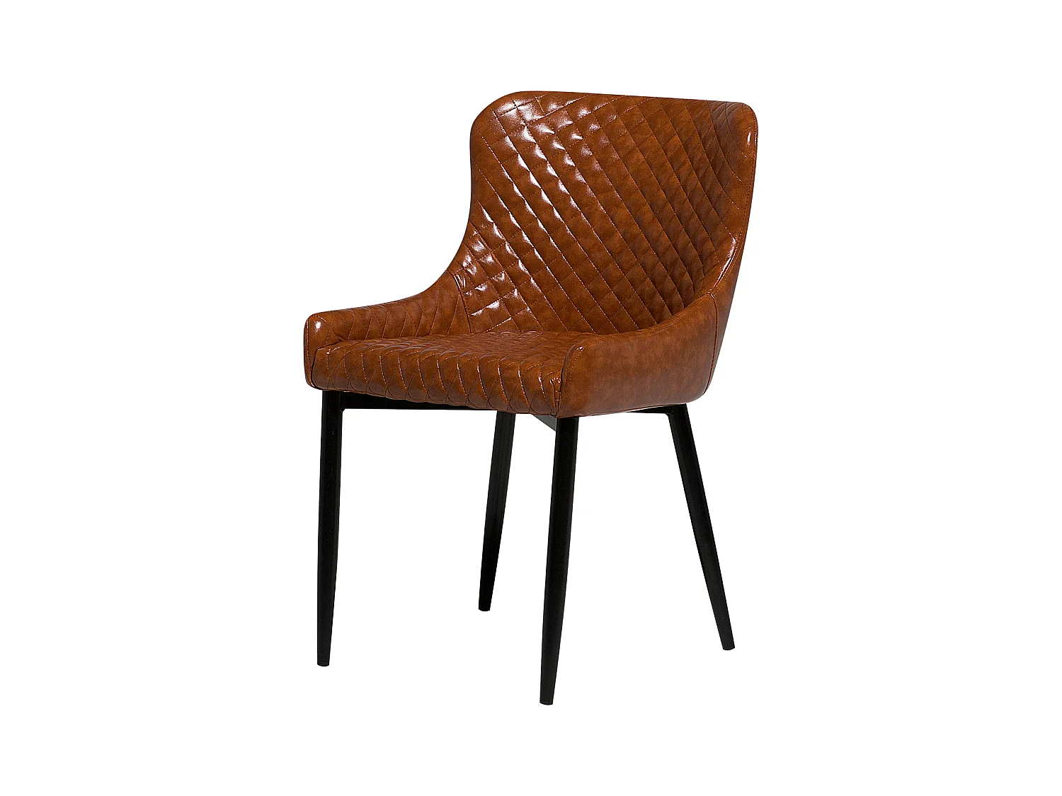 Esszimmerstuhl 2er Set SOLANO Kunstleder Goldbraun