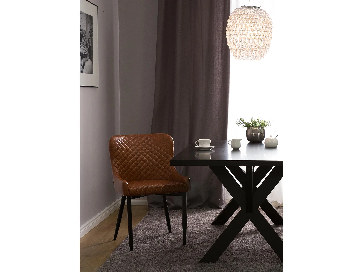 Set van 2 eetkamerstoelen SOLANO Kunstleer Goudbruin