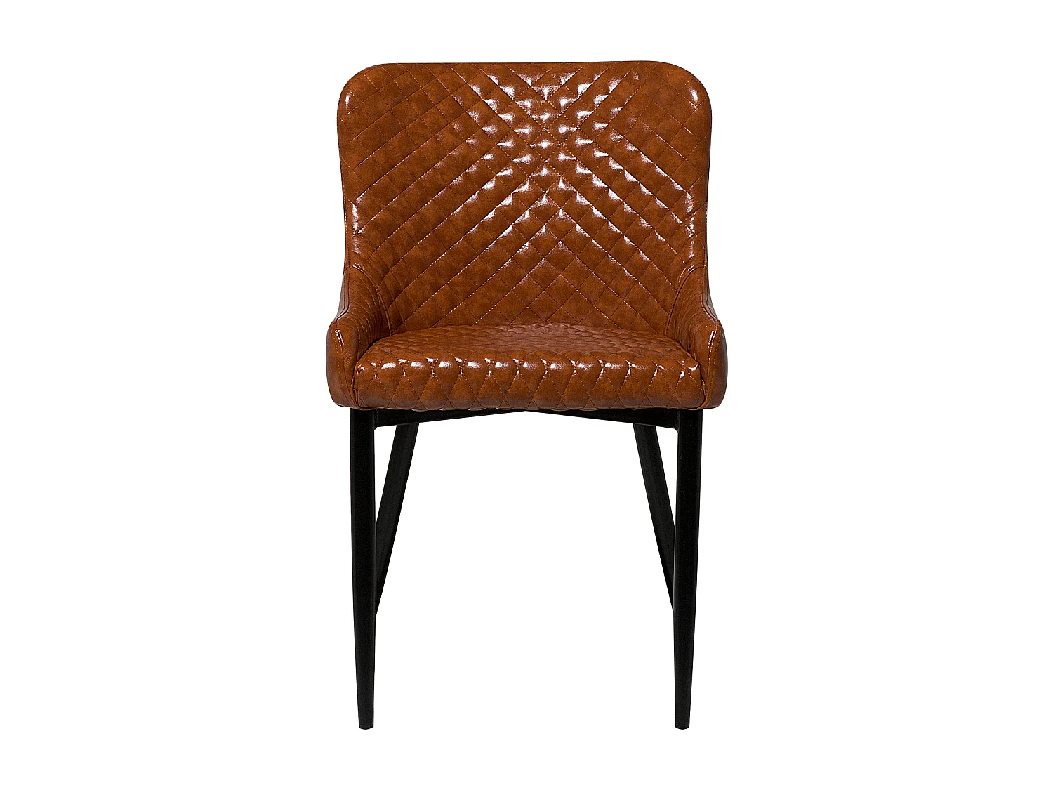 Set van 2 eetkamerstoelen SOLANO Kunstleer Goudbruin