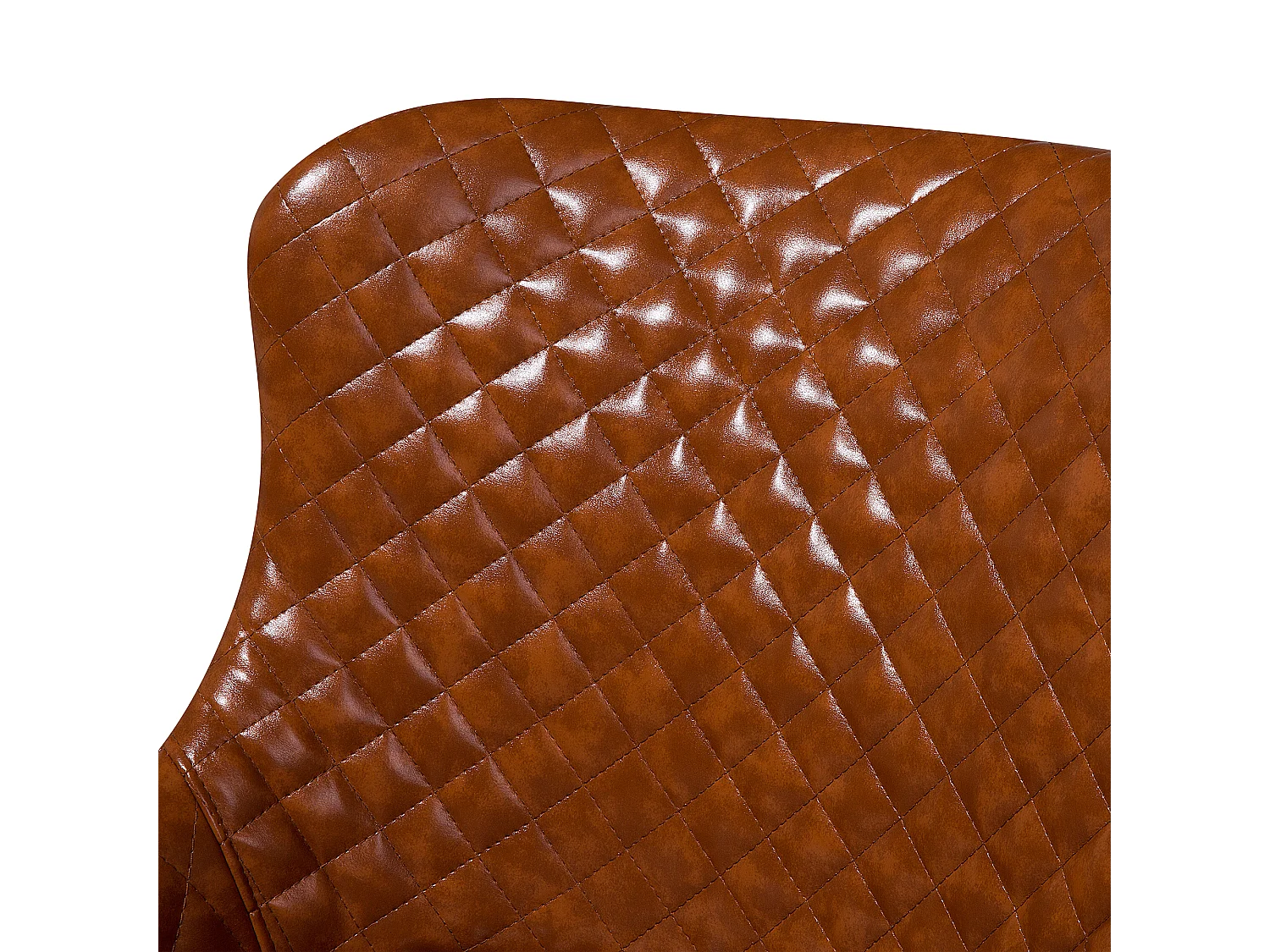 Conjunto de 2 sillas de comedor SOLANO Piel sintética Marrón dorado