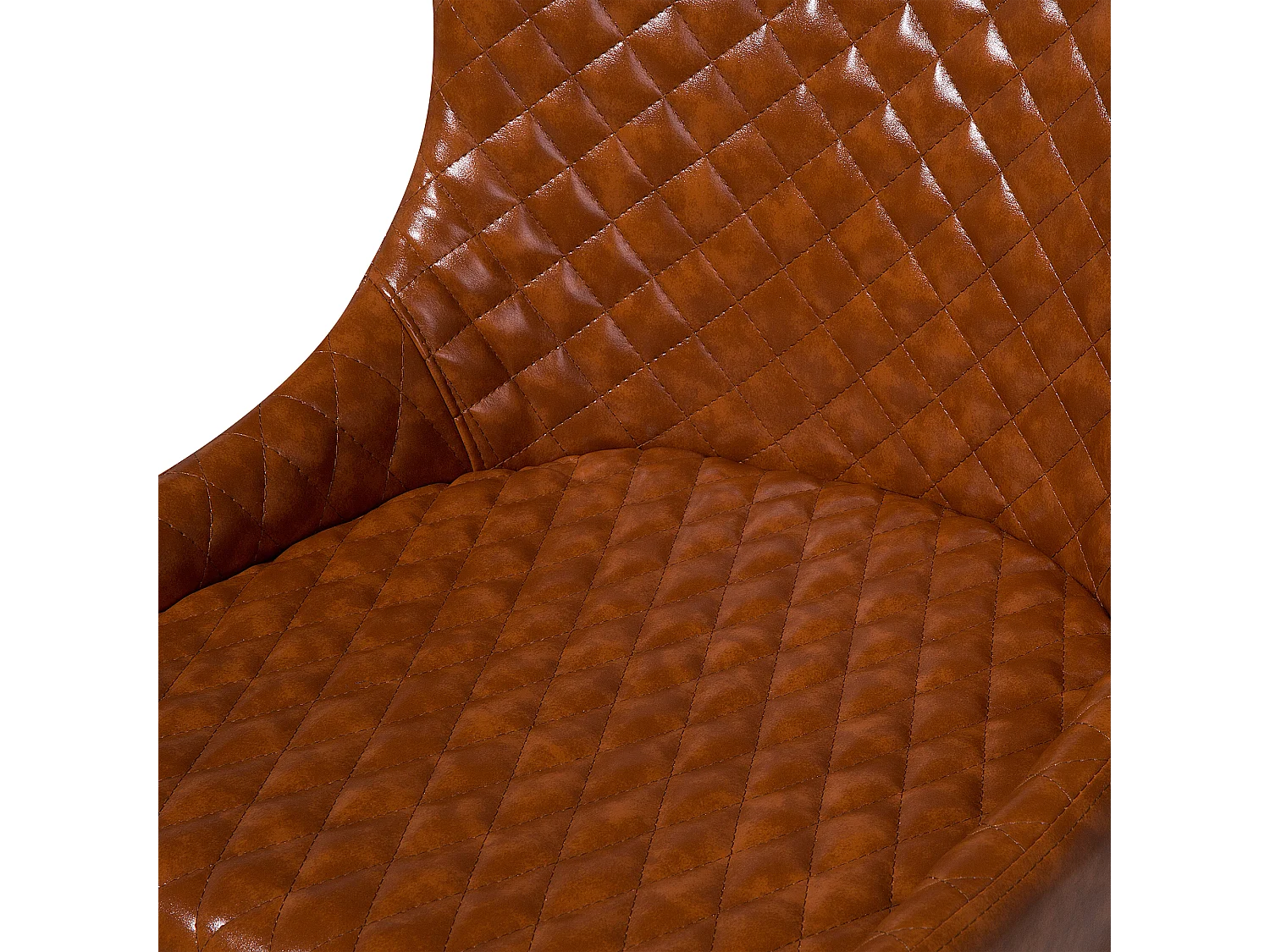 Conjunto de 2 sillas de comedor SOLANO Piel sintética Marrón dorado