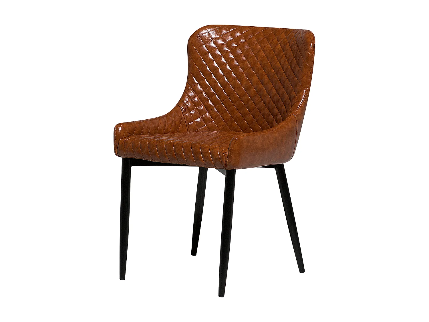 Lot de 2 chaises de salle à manger SOLANO Cuir PU Marron doré