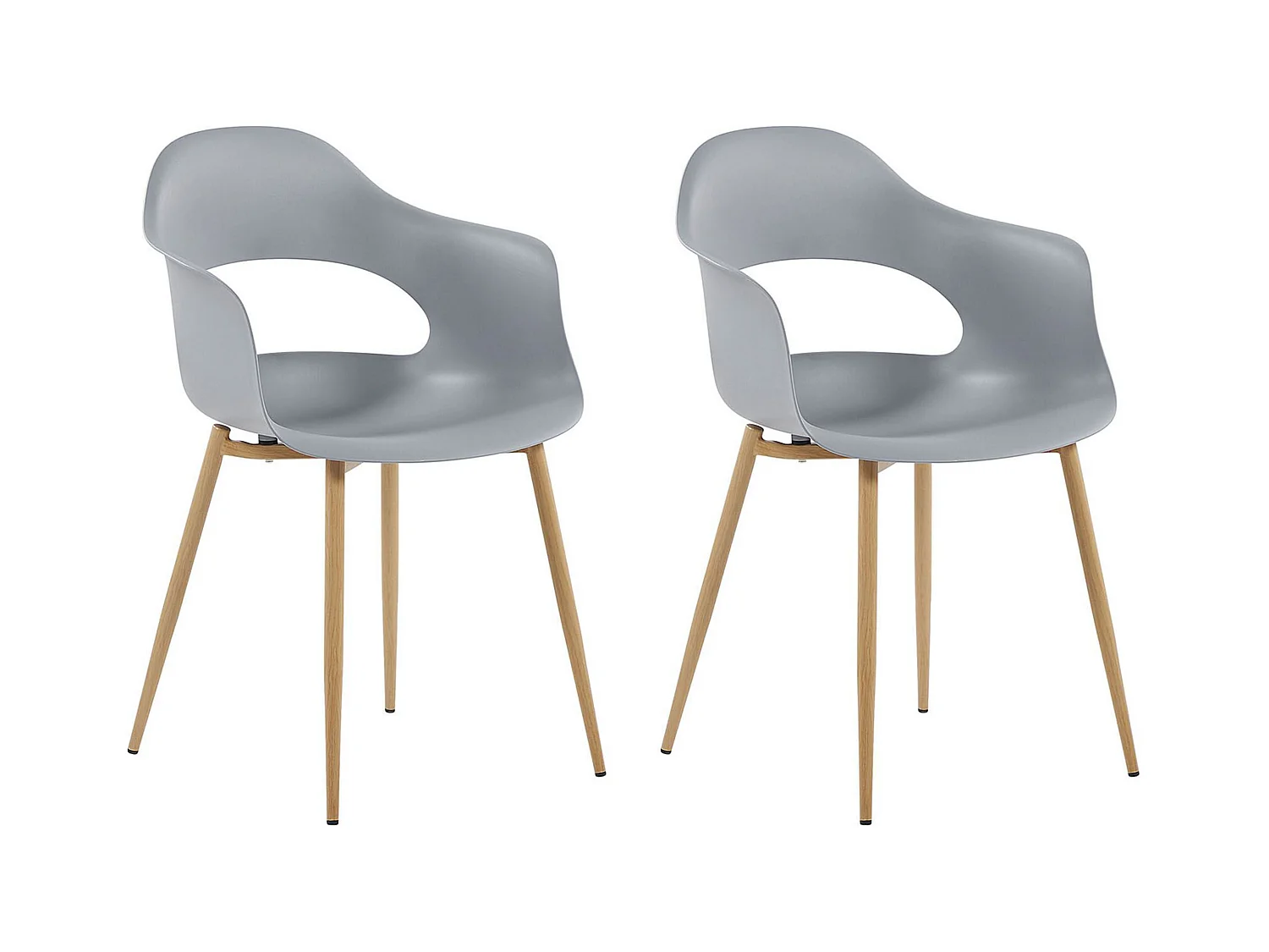 Lot de 2 chaises de salle à manger UTICA Gris clair