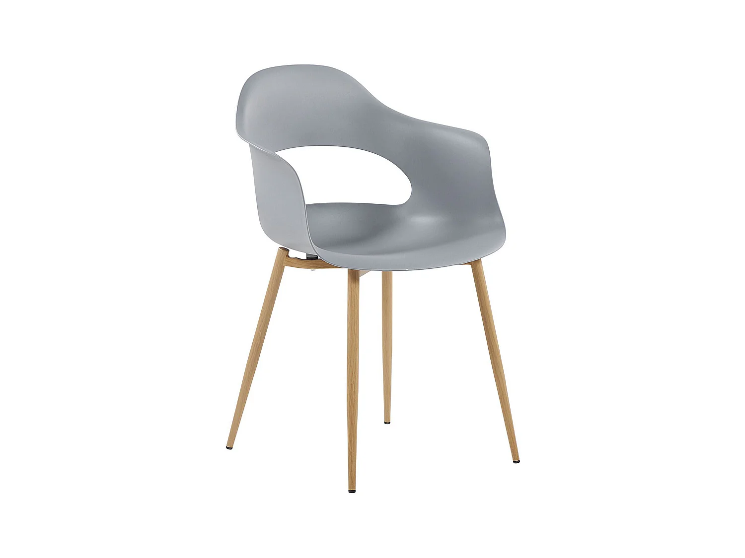 Esszimmerstuhl 2er Set hellgrau Kunststoff mit Metallgestell Skandi Modern Utica