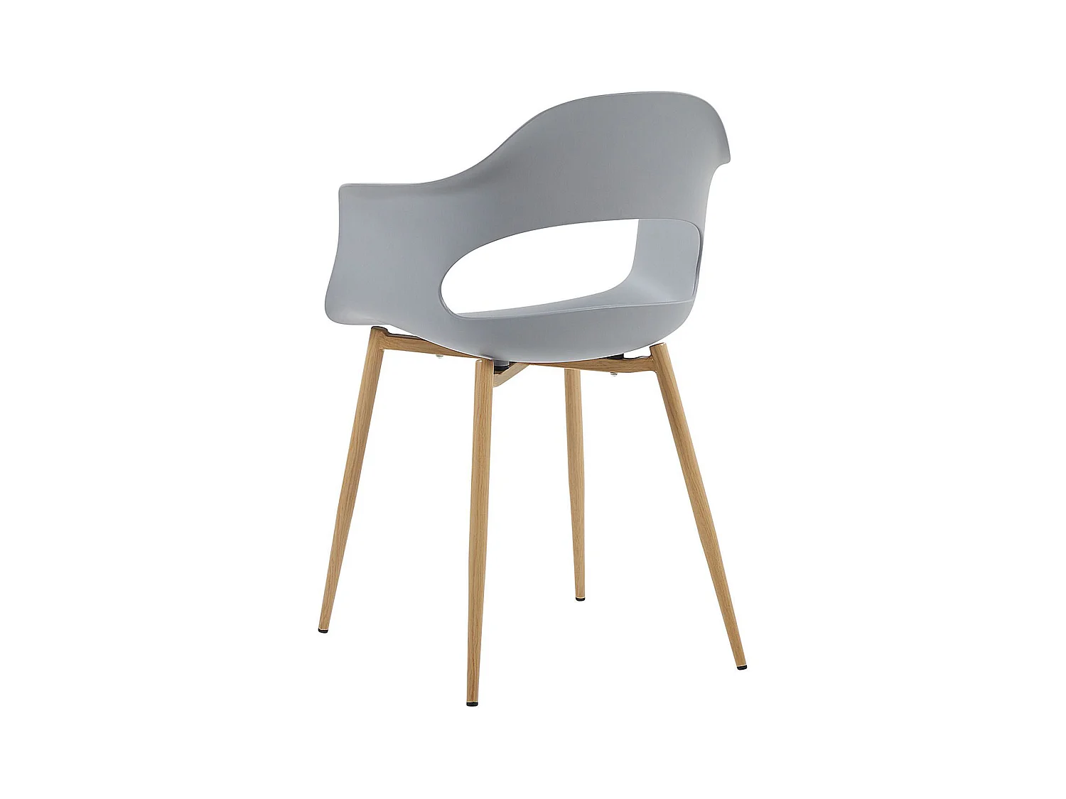 Esszimmerstuhl 2er Set hellgrau Kunststoff mit Metallgestell Skandi Modern Utica