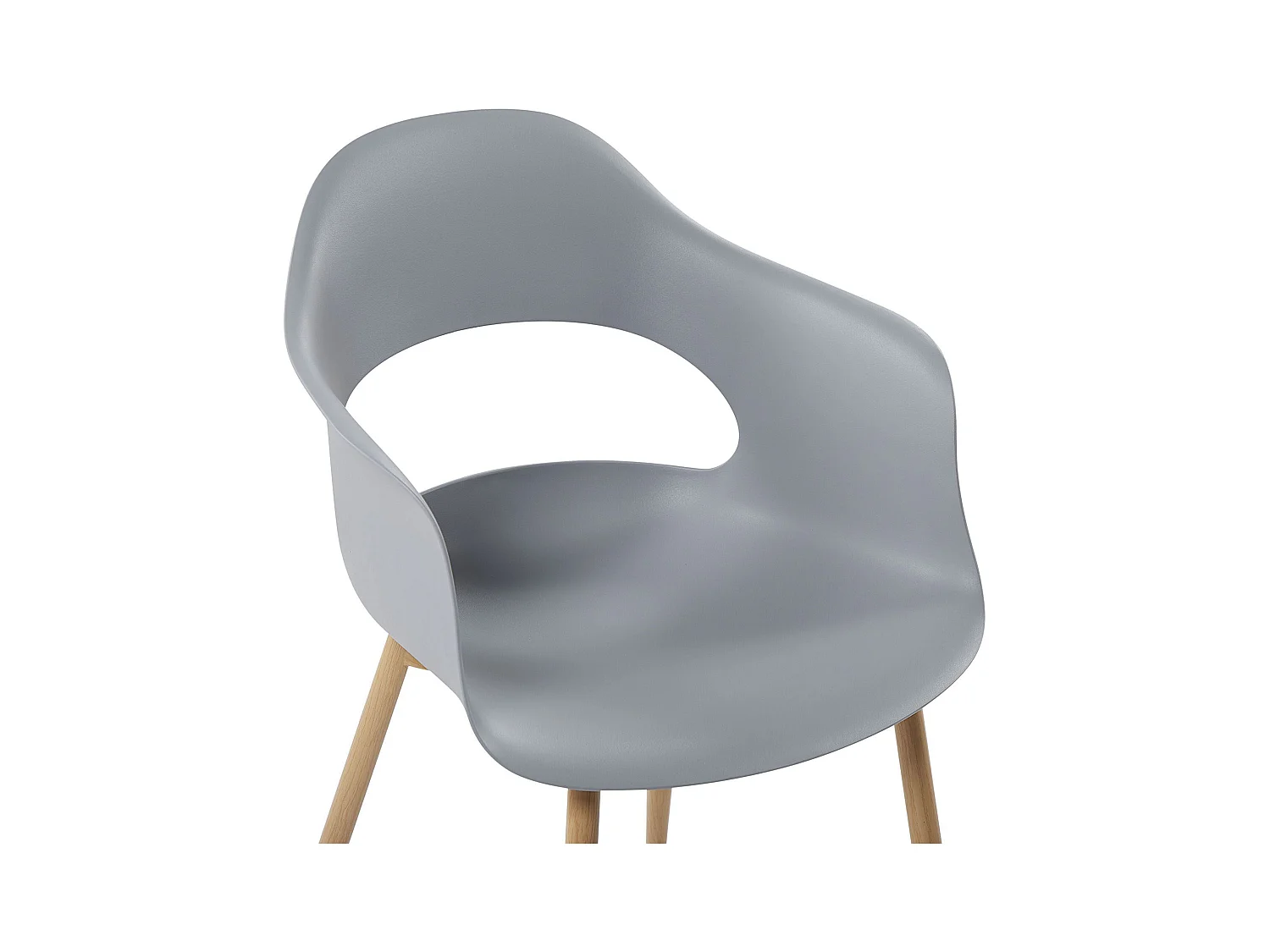 Esszimmerstuhl 2er Set hellgrau Kunststoff mit Metallgestell Skandi Modern Utica