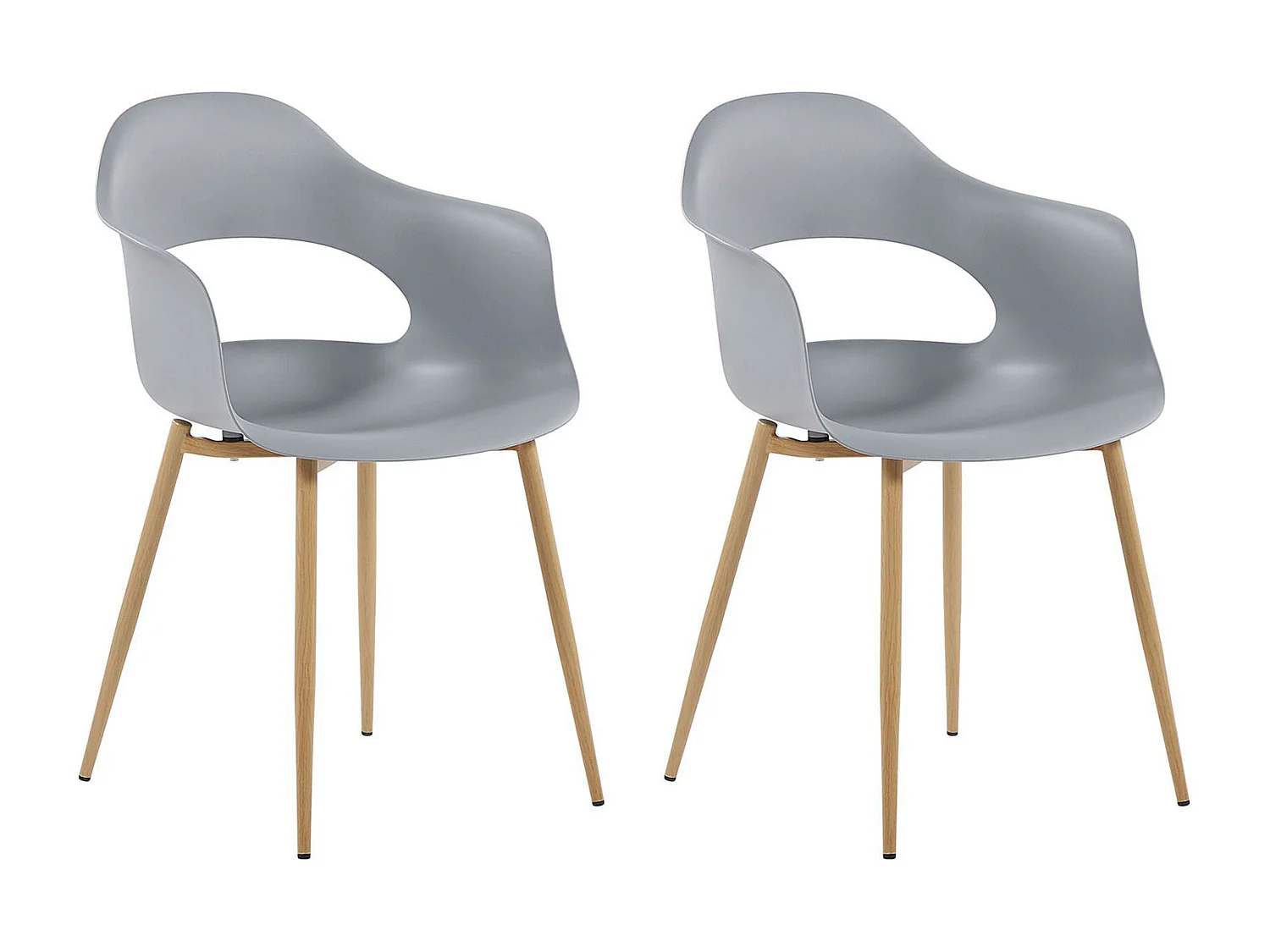 Lot de 2 chaises de salle à manger UTICA Gris clair