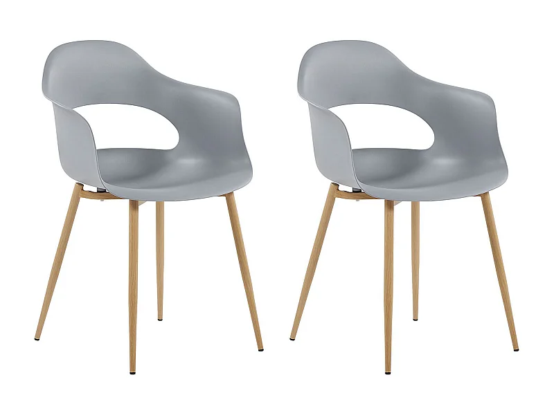 Lot de 2 chaises de salle à manger UTICA Gris clair