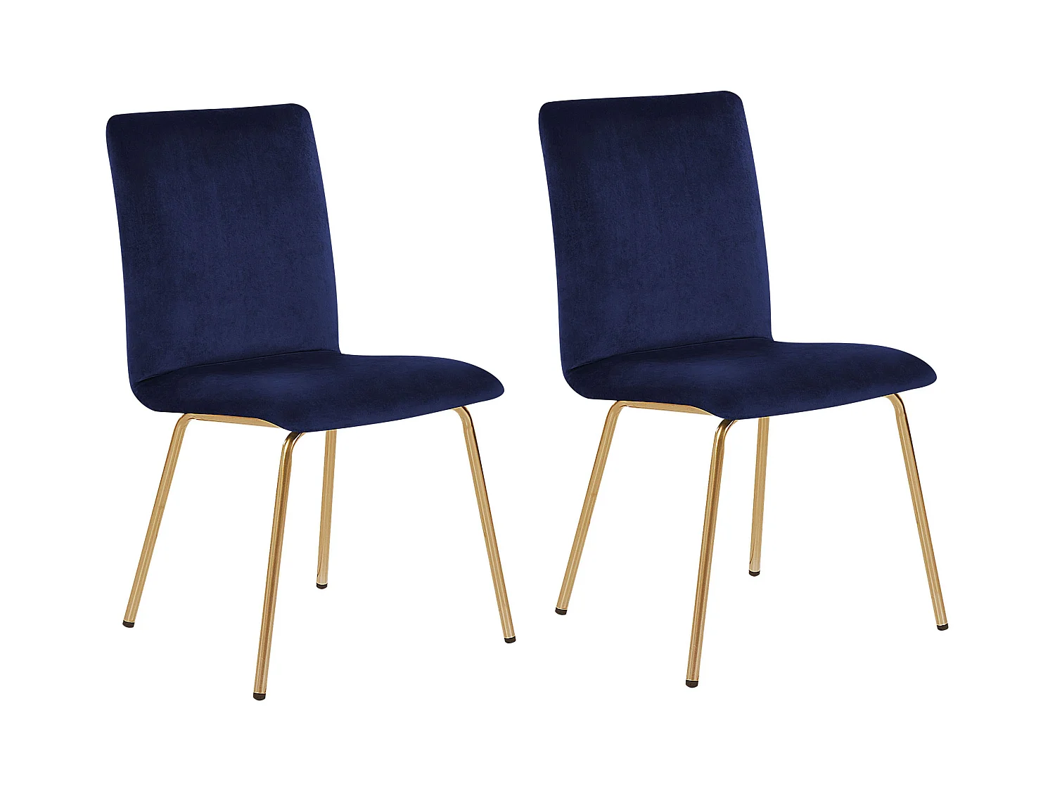 Set van 2 eetkamerstoelen RUBIO Fluweel Marineblauw