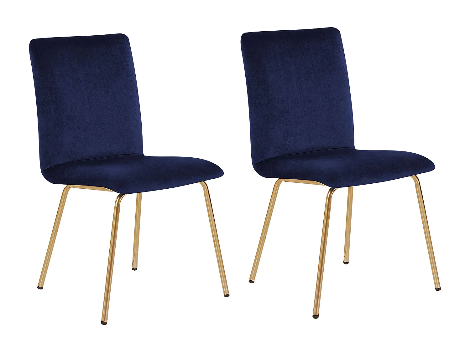 Lot de 2 chaises de salle à manger RUBIO Velours Bleu marine