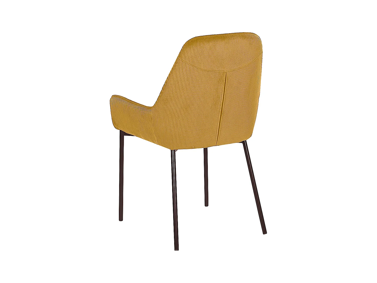 Lot de 2 chaises de salle à manger LOVERNA Velours côtelé Moutarde