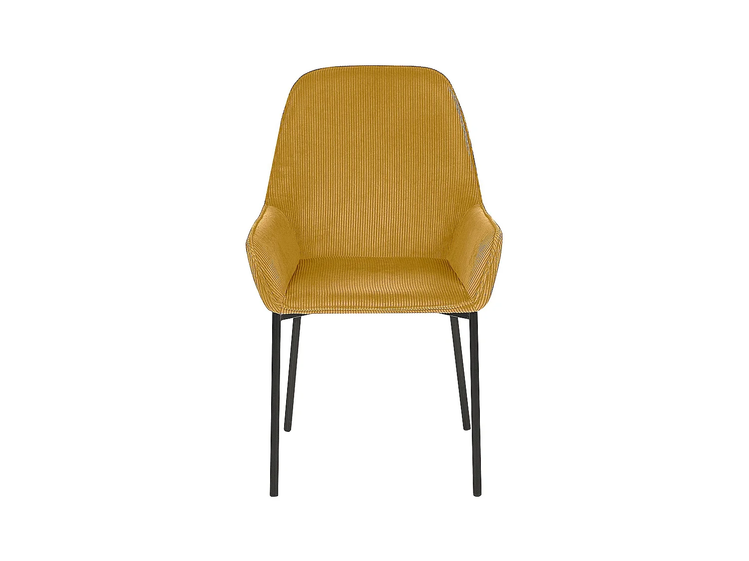 Lot de 2 chaises de salle à manger LOVERNA Velours côtelé Moutarde