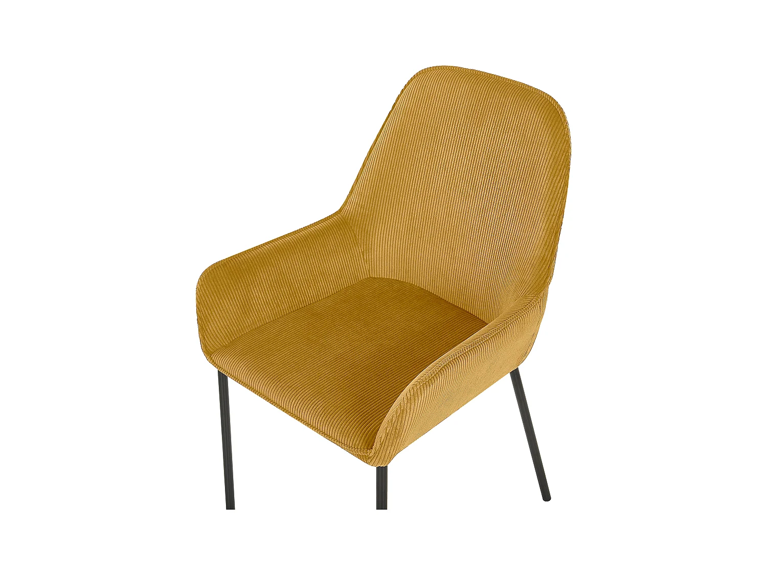 Lot de 2 chaises de salle à manger LOVERNA Velours côtelé Moutarde