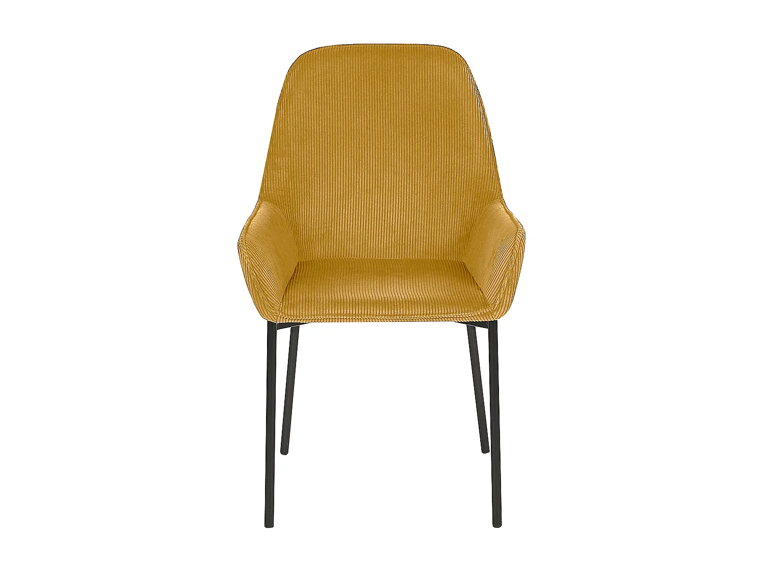 Lot de 2 chaises de salle à manger LOVERNA Velours côtelé Moutarde