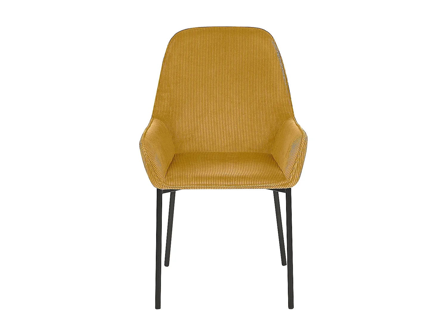 Lot de 2 chaises de salle à manger LOVERNA Velours côtelé Moutarde