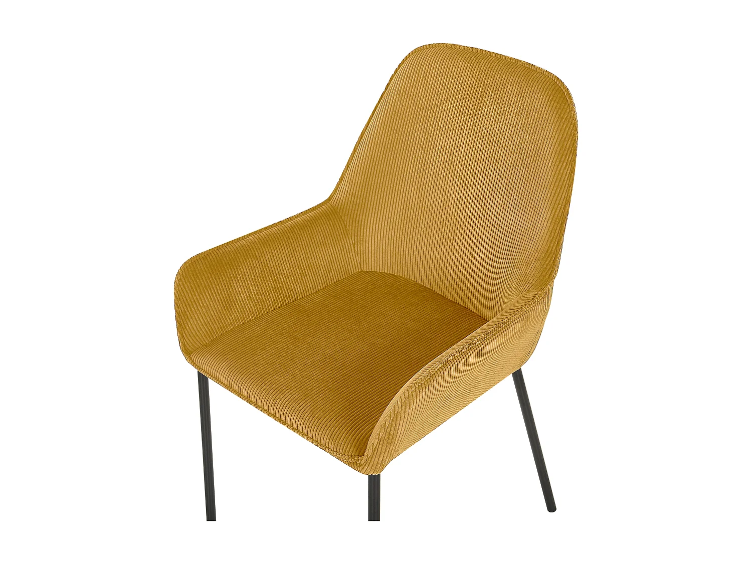 Lot de 2 chaises de salle à manger LOVERNA Velours côtelé Moutarde