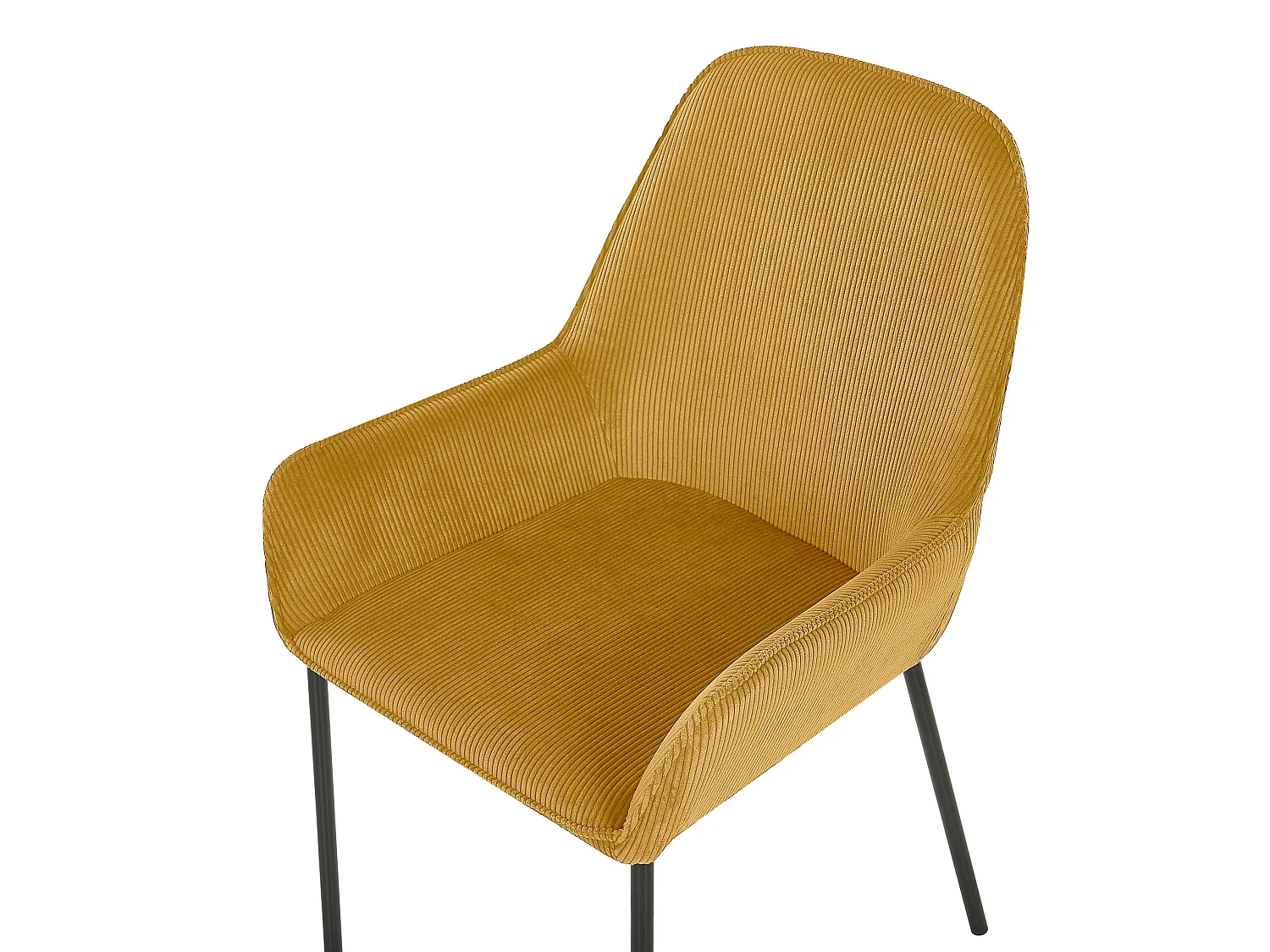 Set van 2 eetkamerstoelen LOVERNA Corduroy Mosterdgeel