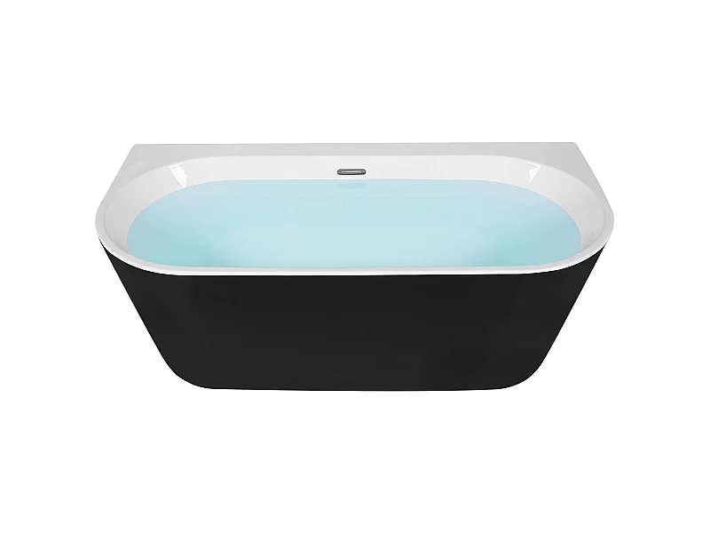 Badewanne oval Sanitäracryl im minimalistischen Stil schwarz 170 x 80 cm Harvey