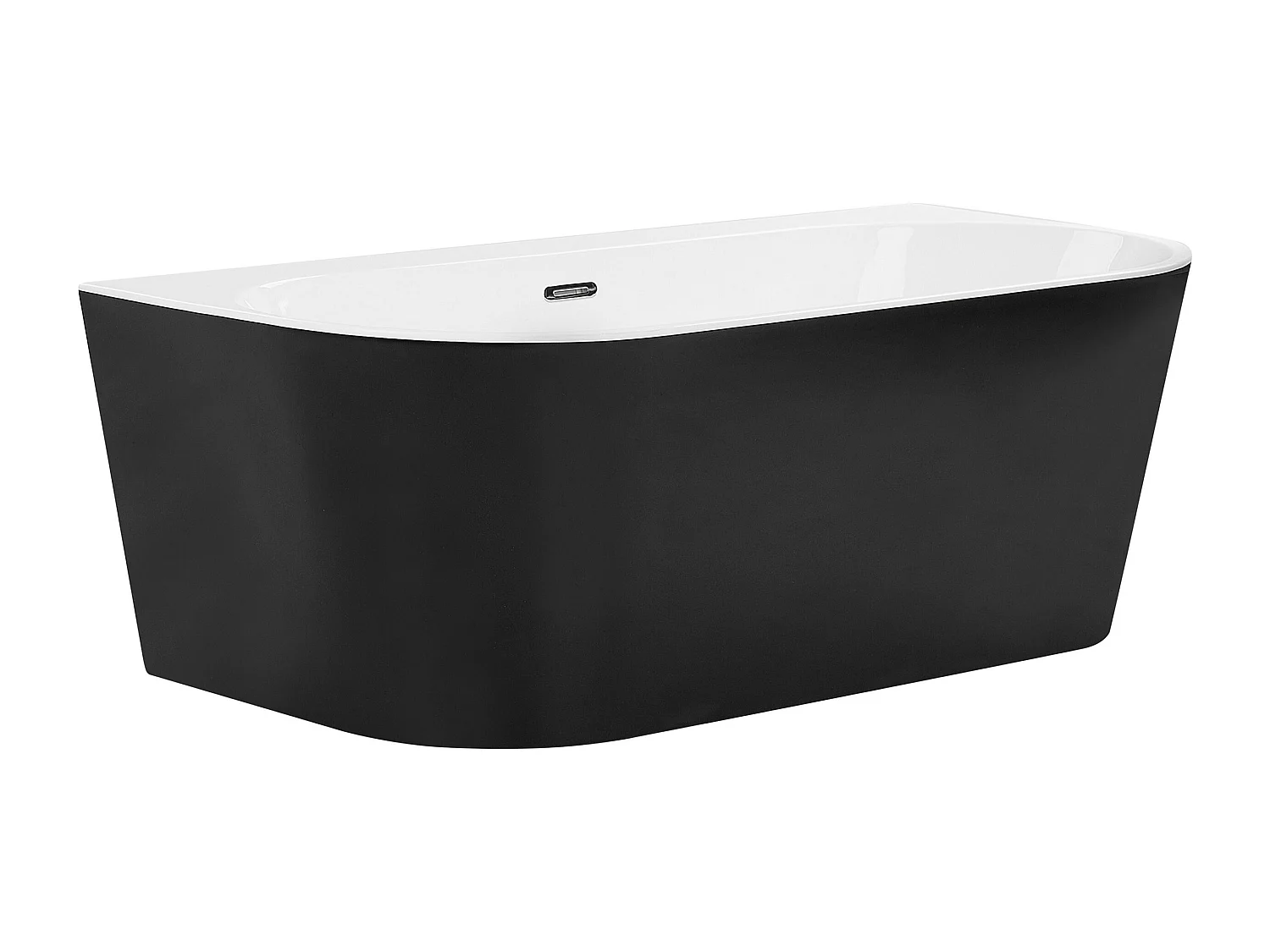 Badewanne oval Sanitäracryl im minimalistischen Stil schwarz 170 x 80 cm Harvey