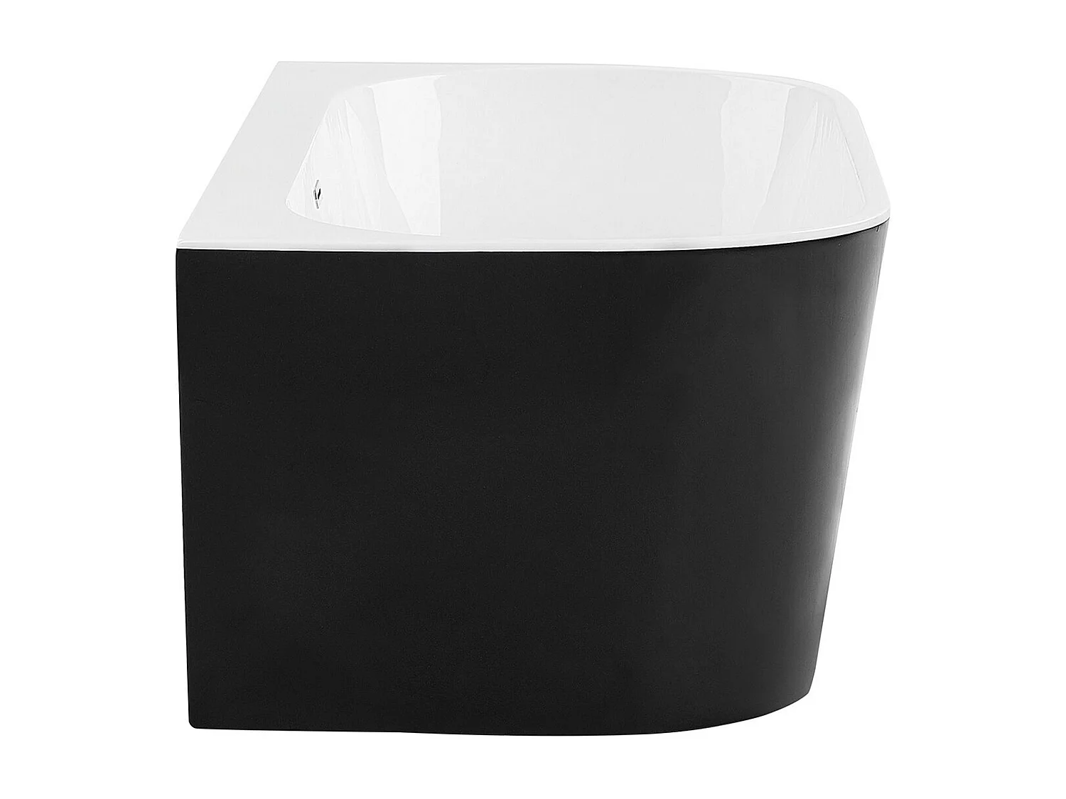 Badewanne oval Sanitäracryl im minimalistischen Stil schwarz 170 x 80 cm Harvey