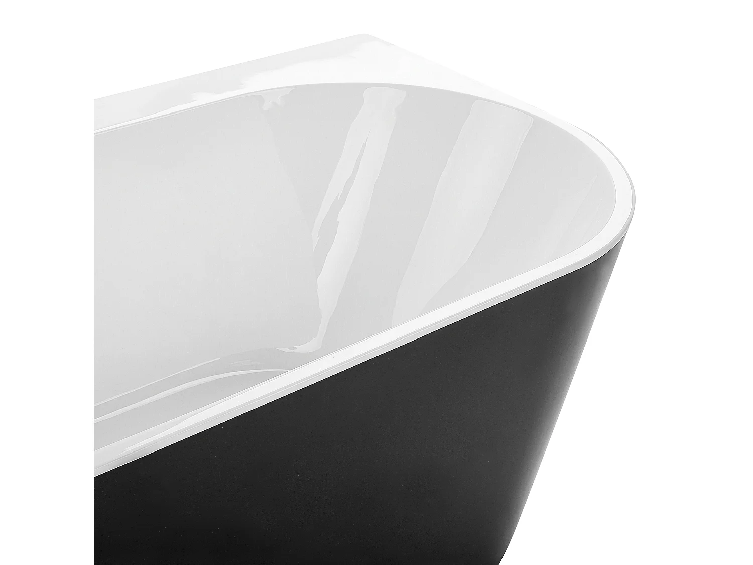 Badewanne oval Sanitäracryl im minimalistischen Stil schwarz 170 x 80 cm Harvey