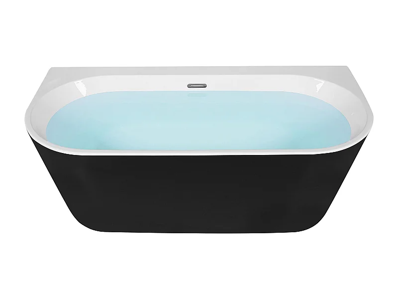 Badewanne oval Sanitäracryl im minimalistischen Stil schwarz 170 x 80 cm Harvey