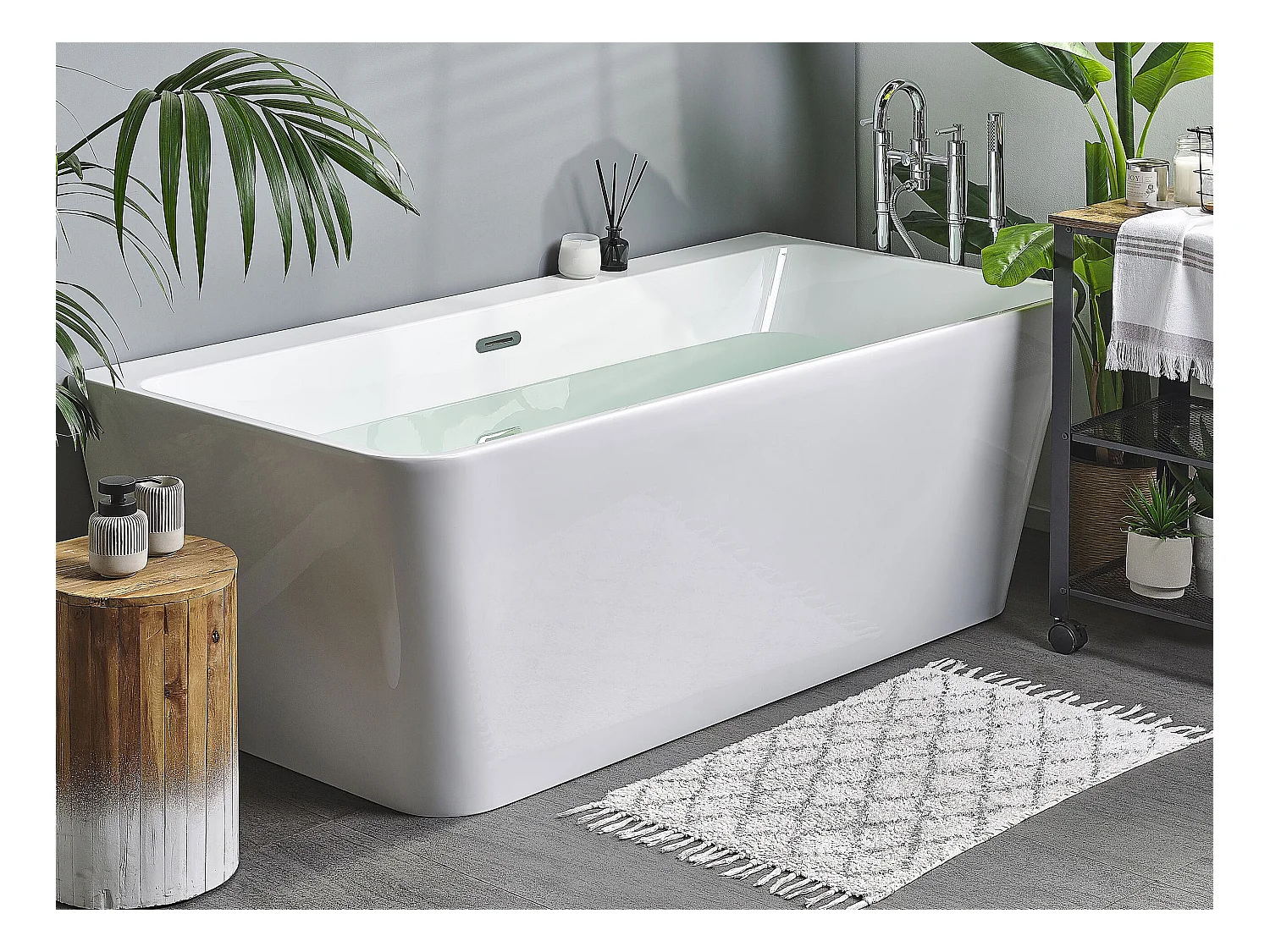Badewanne HASSEL 170 x 80 cm Weiss
