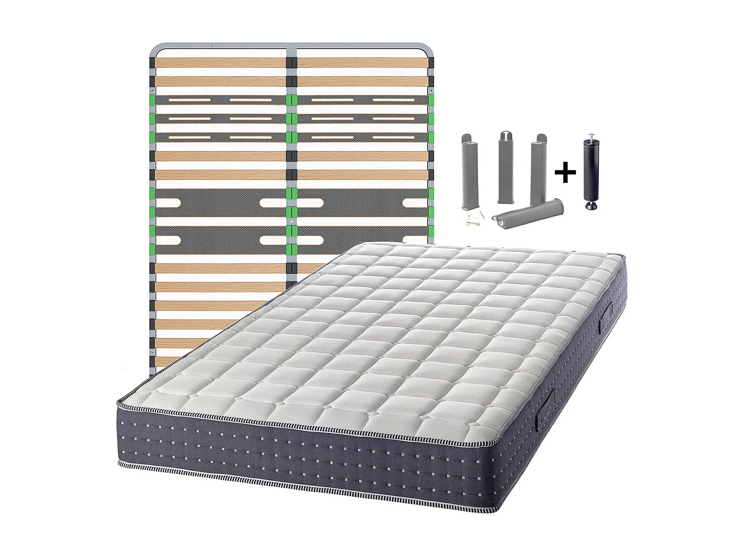 SILHOUETTE - Pack Matelas + AltoZone 160x200 + Pieds