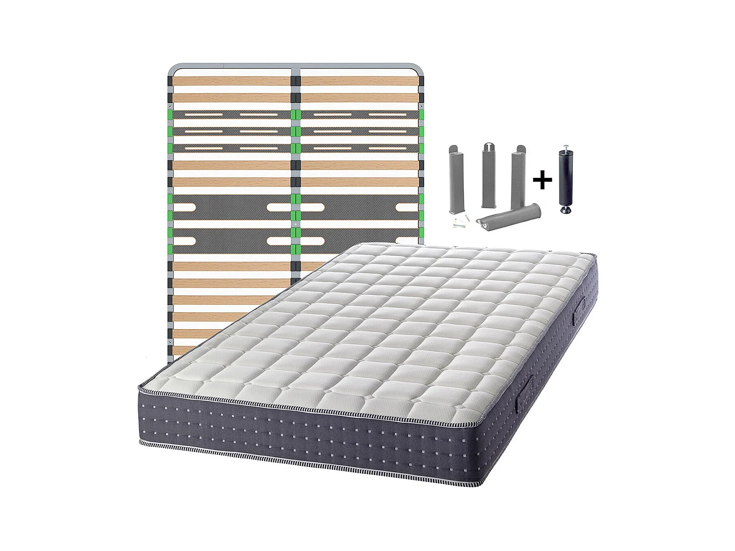 SILHOUETTE - Pack Matelas + AltoZone 160x200 + Pieds