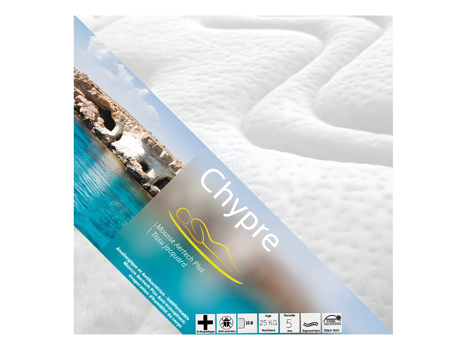 CHYPRE - Pack Matelas + Lattes 120x190