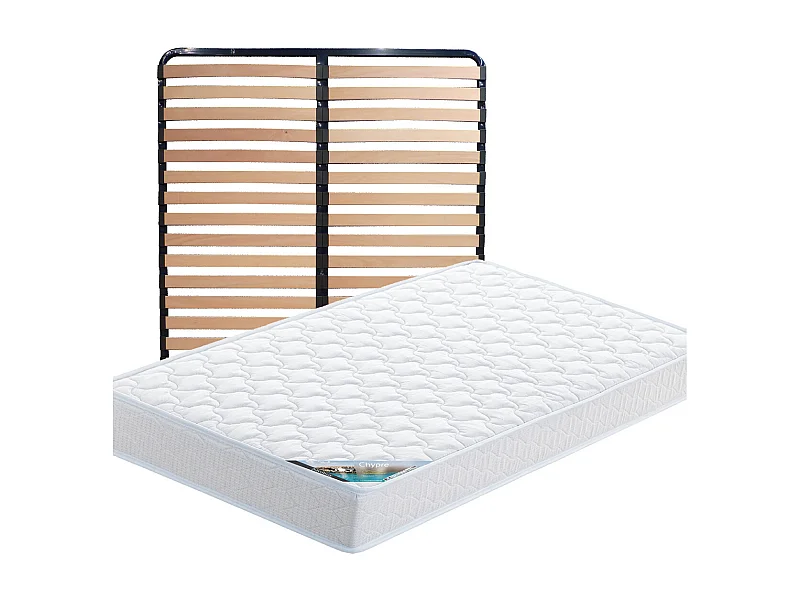 CHYPRE - Pack Matelas + Lattes 120x190
