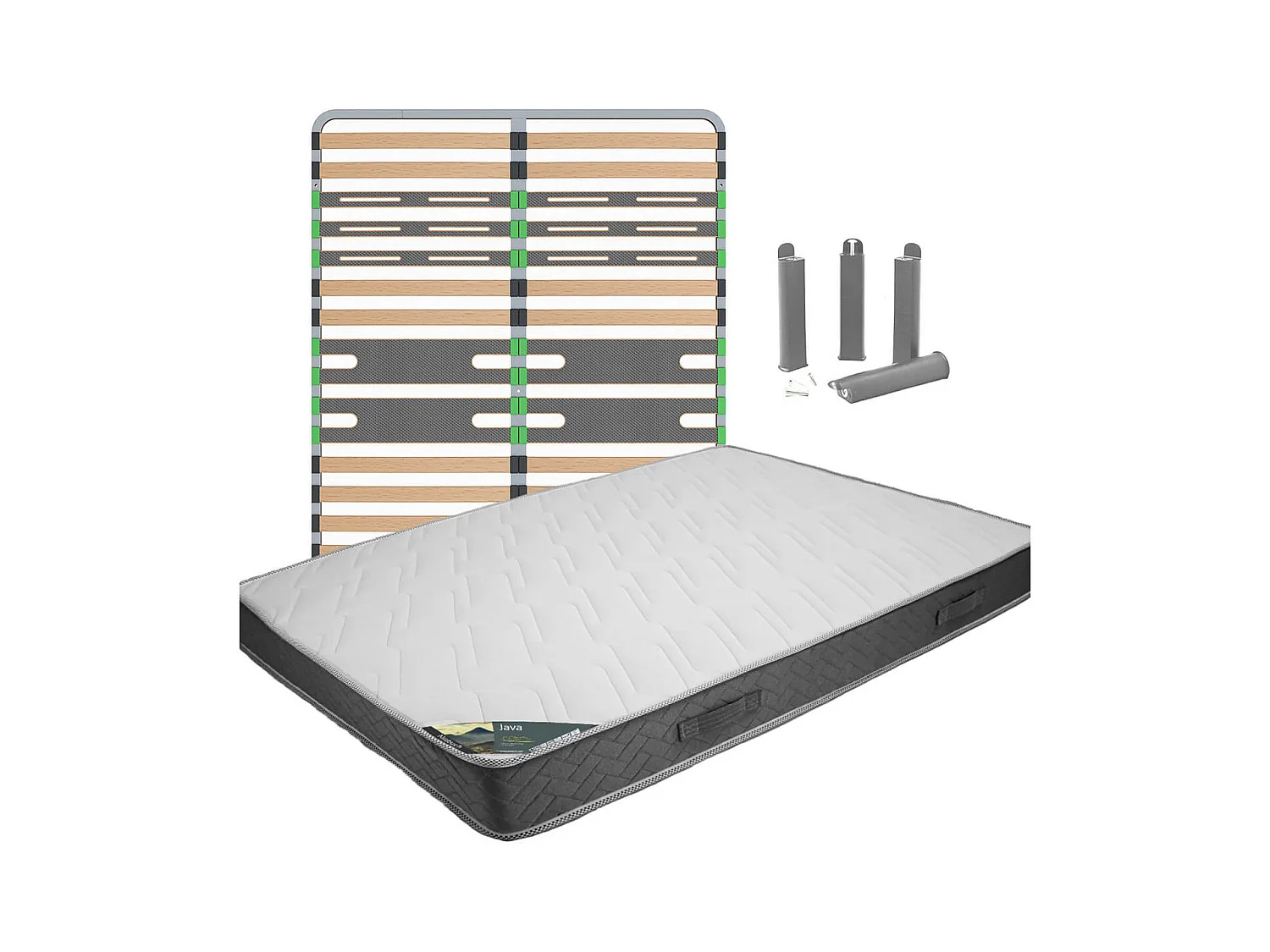 JAVA - Pack matelas + AltoZone 140x190 + Pieds