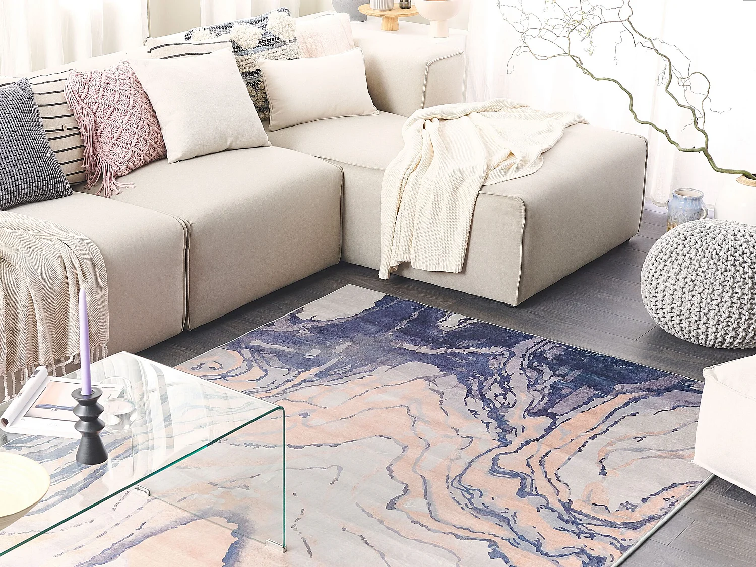 Rug GEBZE Blue 160 x 230 cm