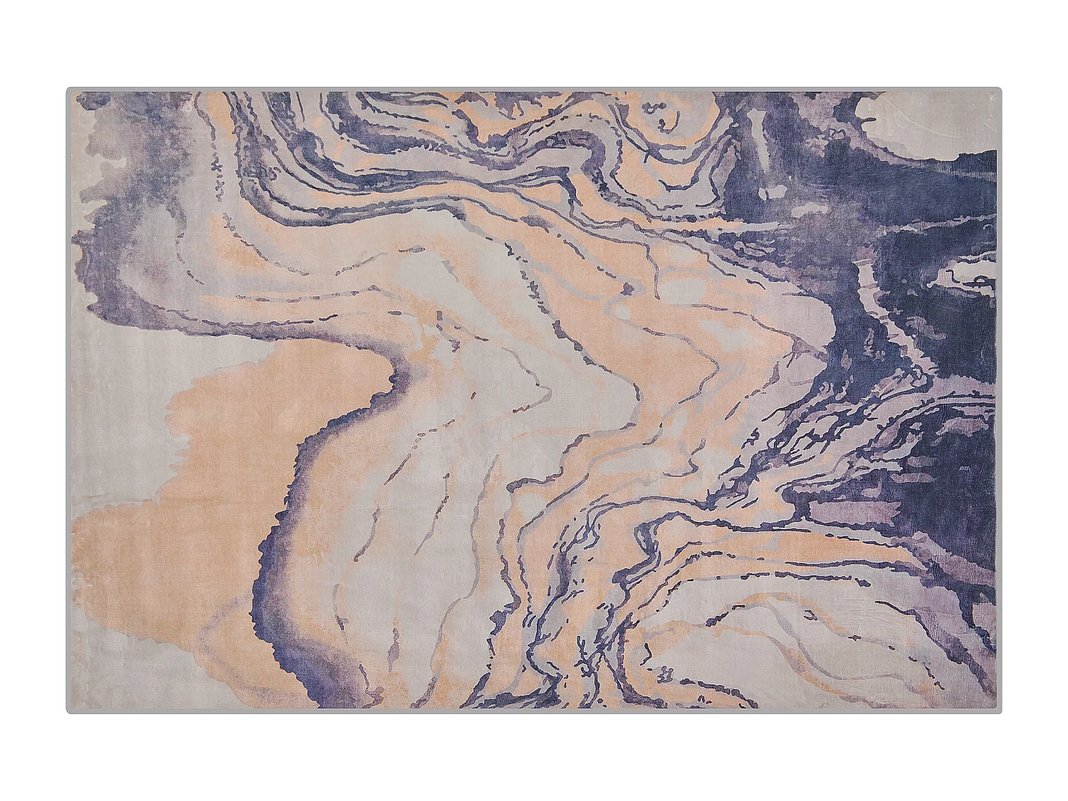 Tappeto a pelo corto blu-beige 160 x 230 cm GEBZE