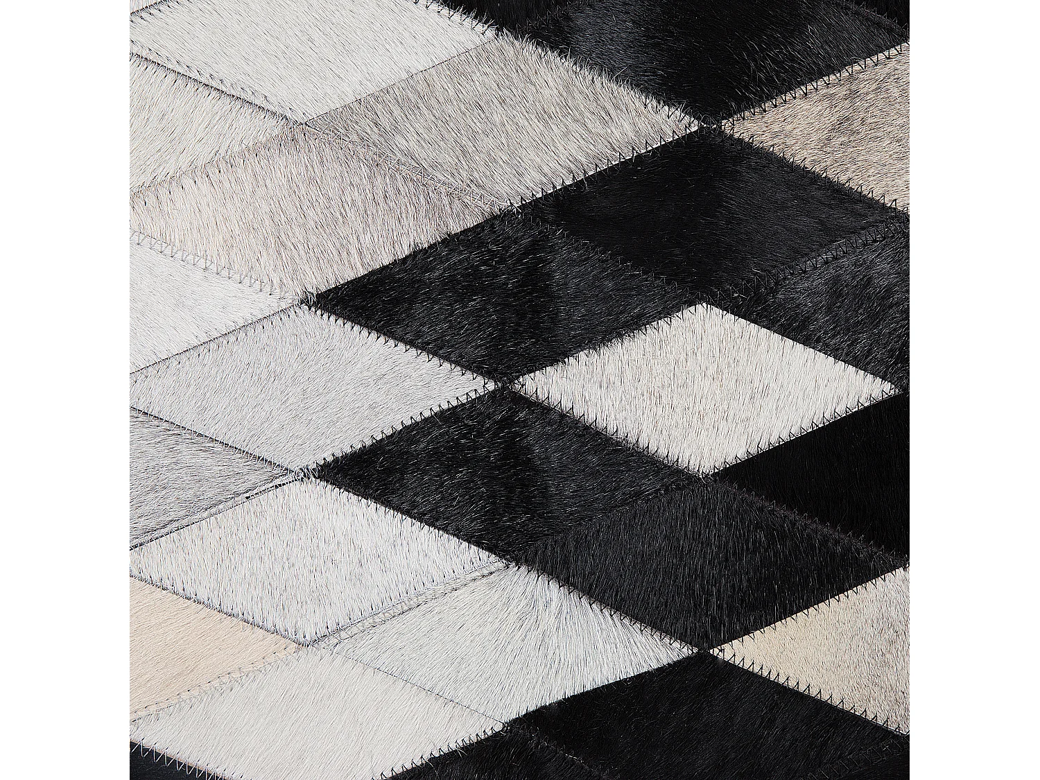 Vloerkleed MALDAN 140 x 200 cm Leer Zwart