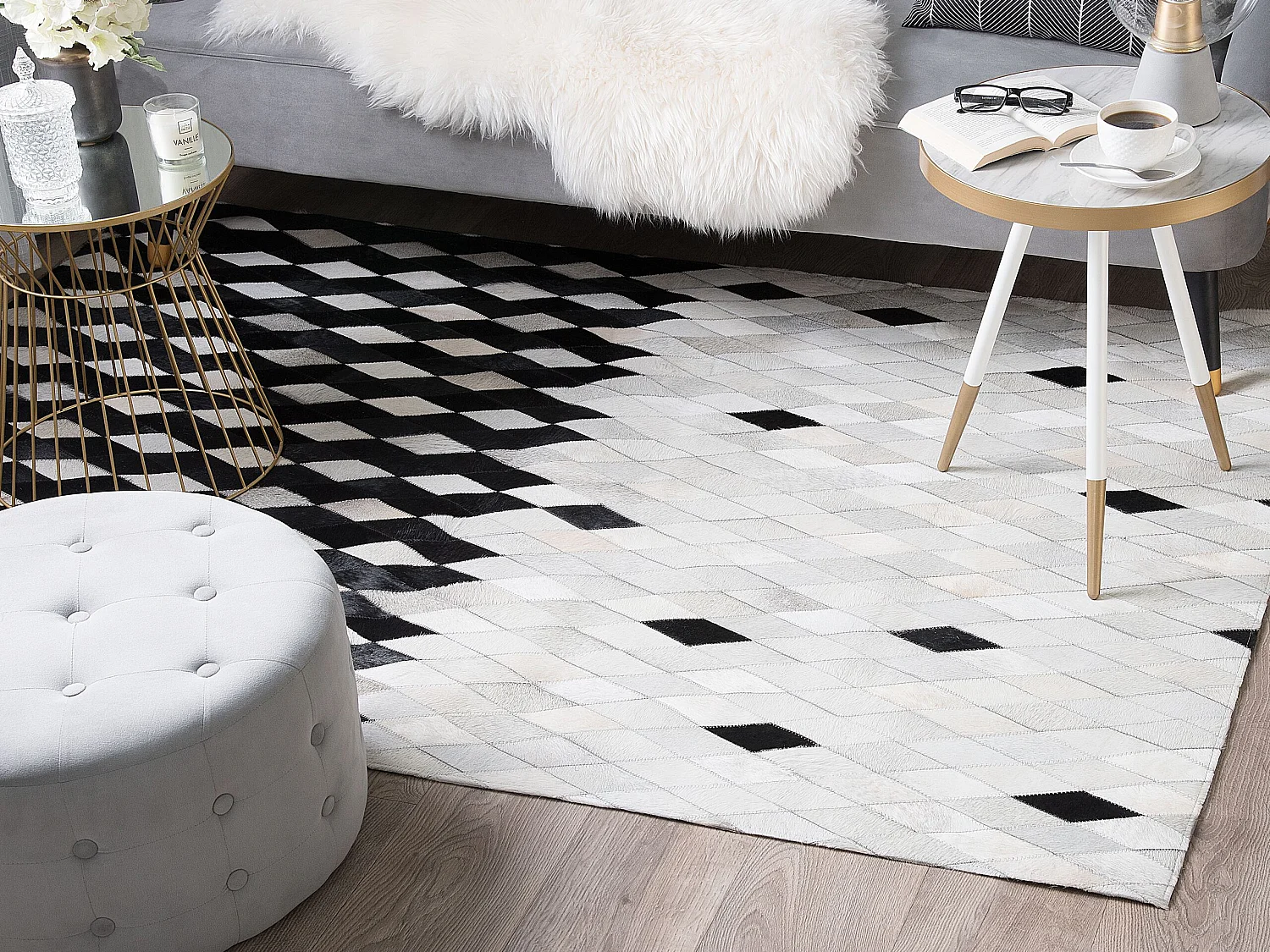 Tapis MALDAN 140 x 200 cm Cuir Noir