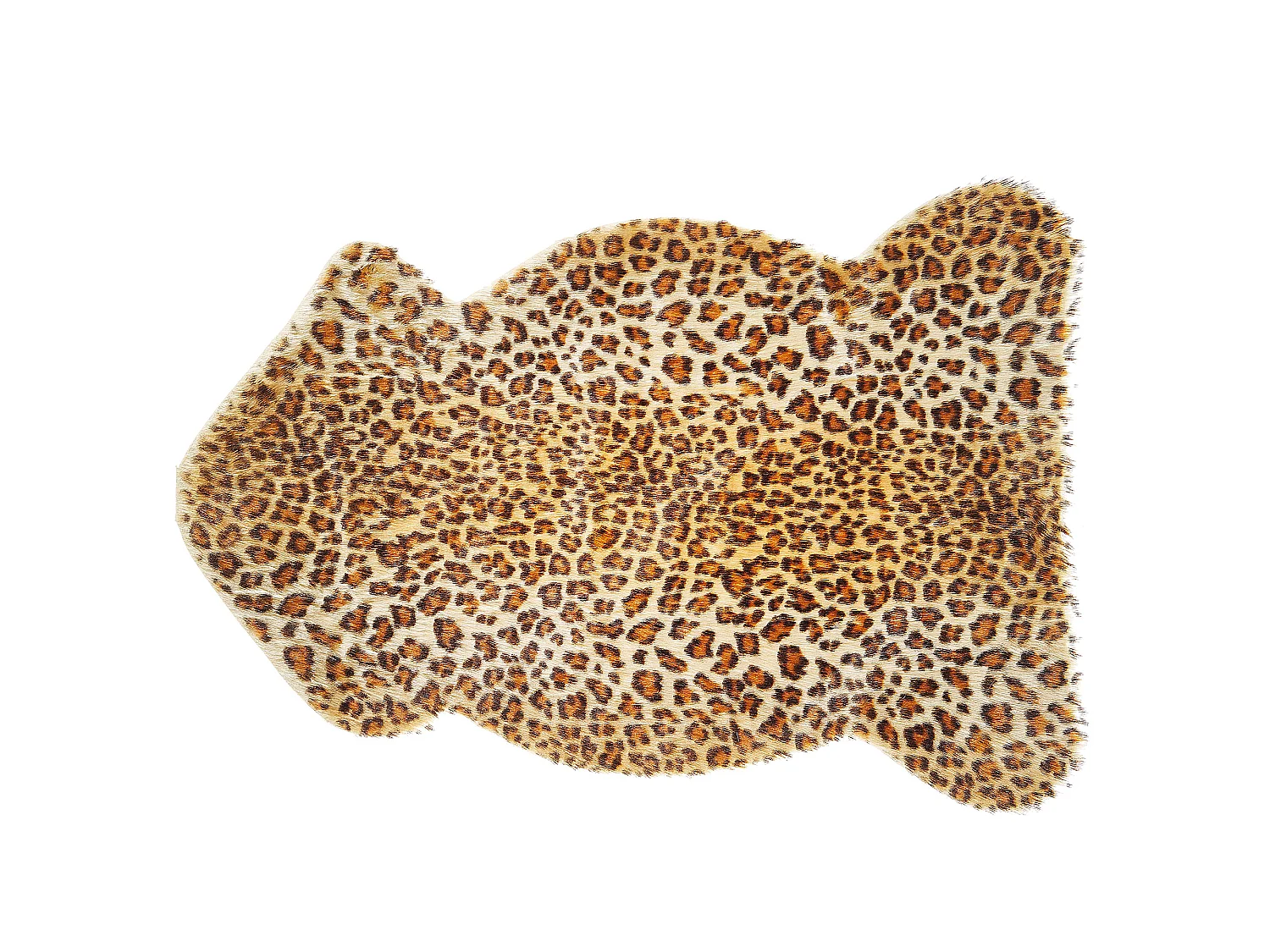 Kunstfell Teppich Leopardenmuster braun Überwurf Webpelz Fellform 60 x 90 Nambung