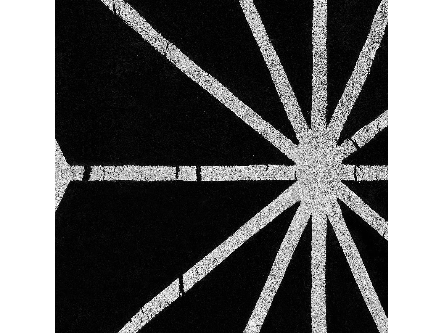 Moderner Teppich Schwarz geometrisches Muster Silber Kurzflor 160x230cm Sibel