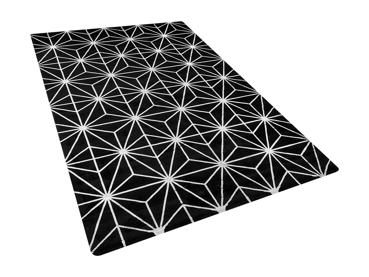 Tapis en viscose noire et argentée avec motif abstrait 160 x 230 cm SIBEL
